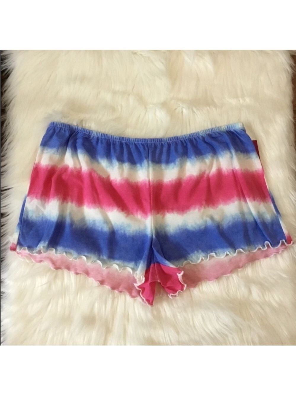 Women's SO Pink Blue Tie-Dye Pajama Shorts L